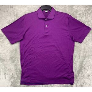 Holderness & Bourne Men's Polo Shirt XL Golf Navy/Purple‎ Striped